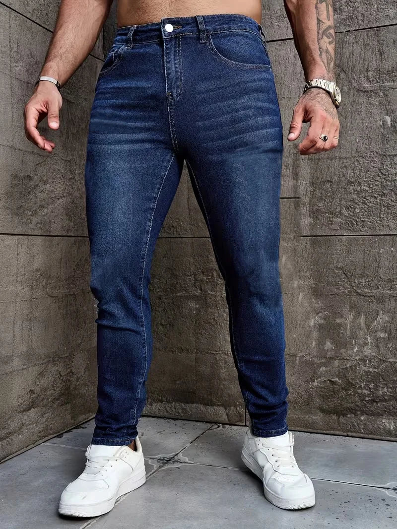 Men's Stretch Jeans - Suitable for All Seasons, Daily Wear and Formal Occasions,
