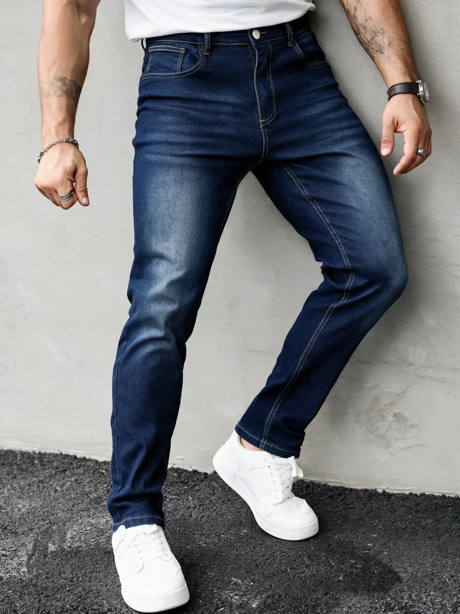 Men's Stretch Jeans - Suitable for All Seasons, Daily Wear and Formal Occasions,