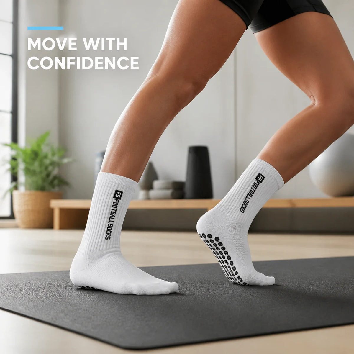 4 Pairs Professional Grip Socks High-Performance Silicone Dots Non-Slip Athletic Crew Socks