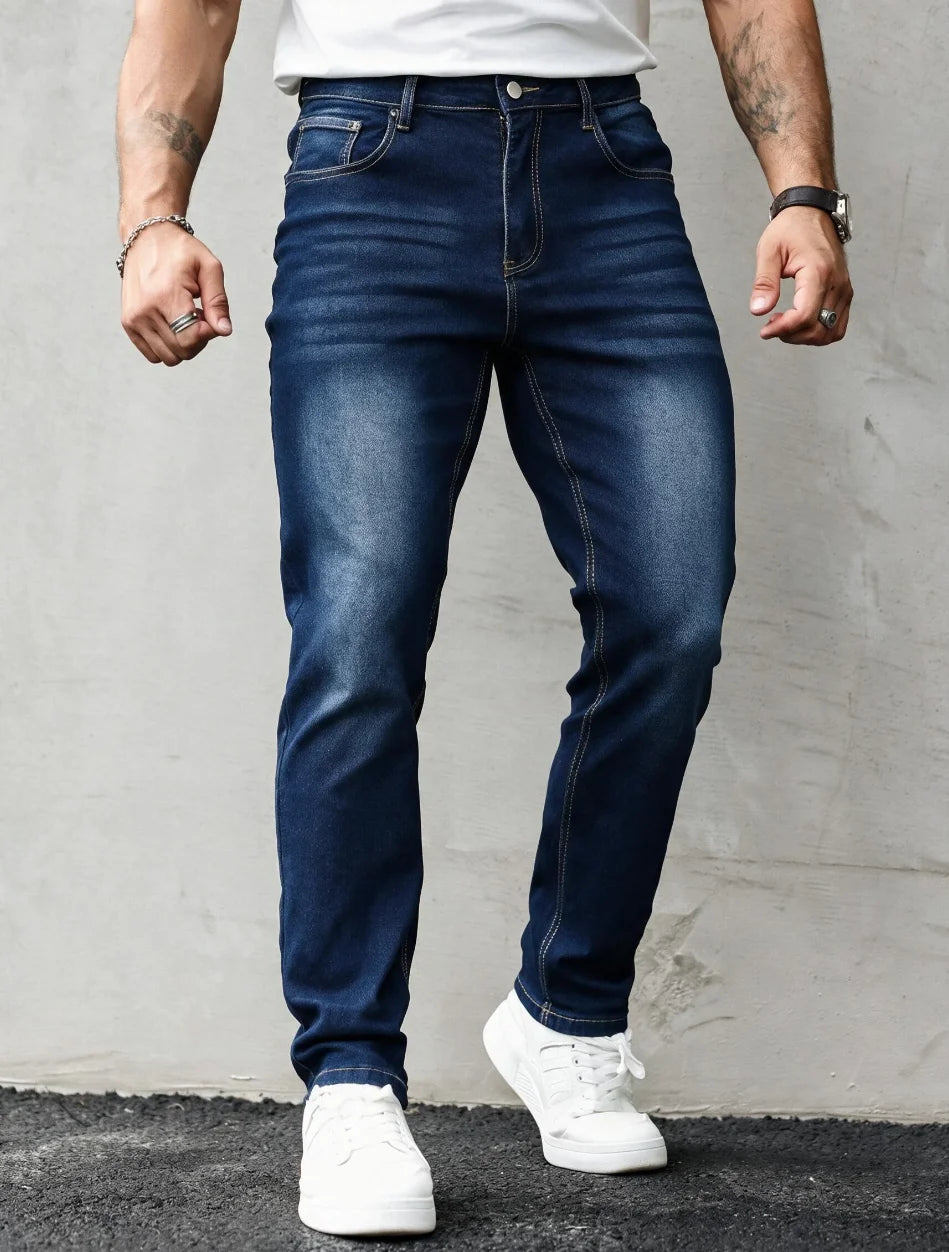 Men's Stretch Jeans - Suitable for All Seasons, Daily Wear and Formal Occasions,