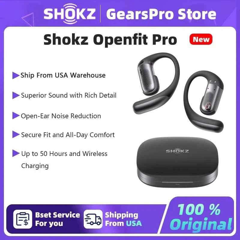Shokz OpenFit Pro Earphone Open-Ear Noise Reduction IP55 Sports Headphones