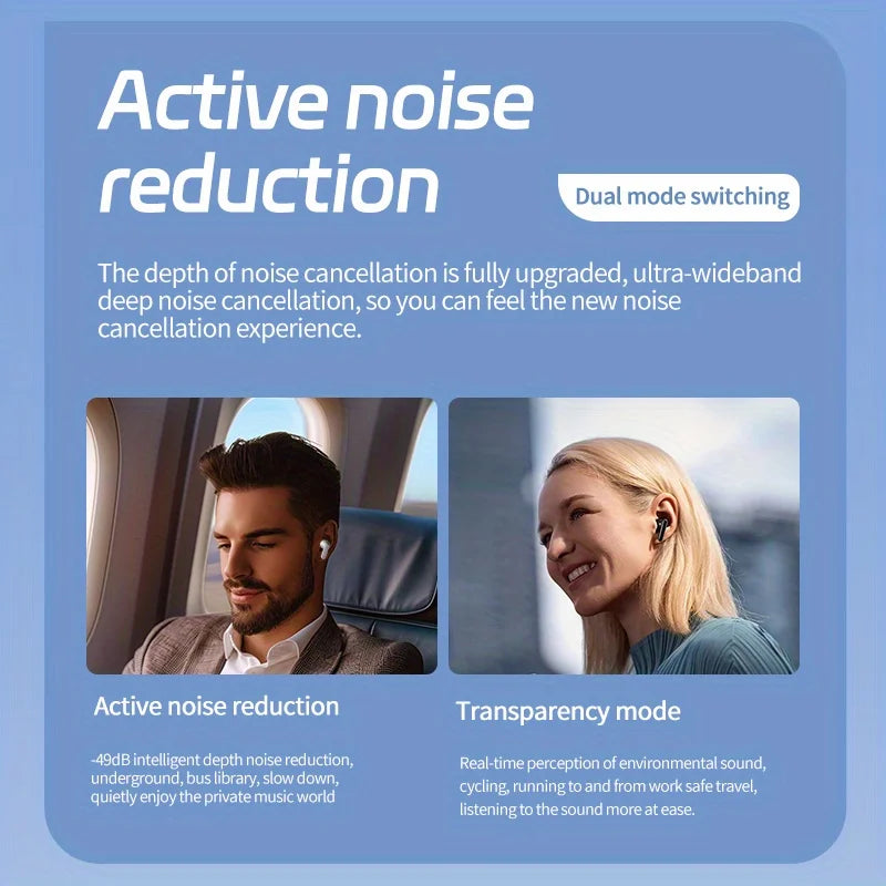 Wireless Headphones with LCD Color Screen ANC Noise Cancellation Ultra-Long Battery