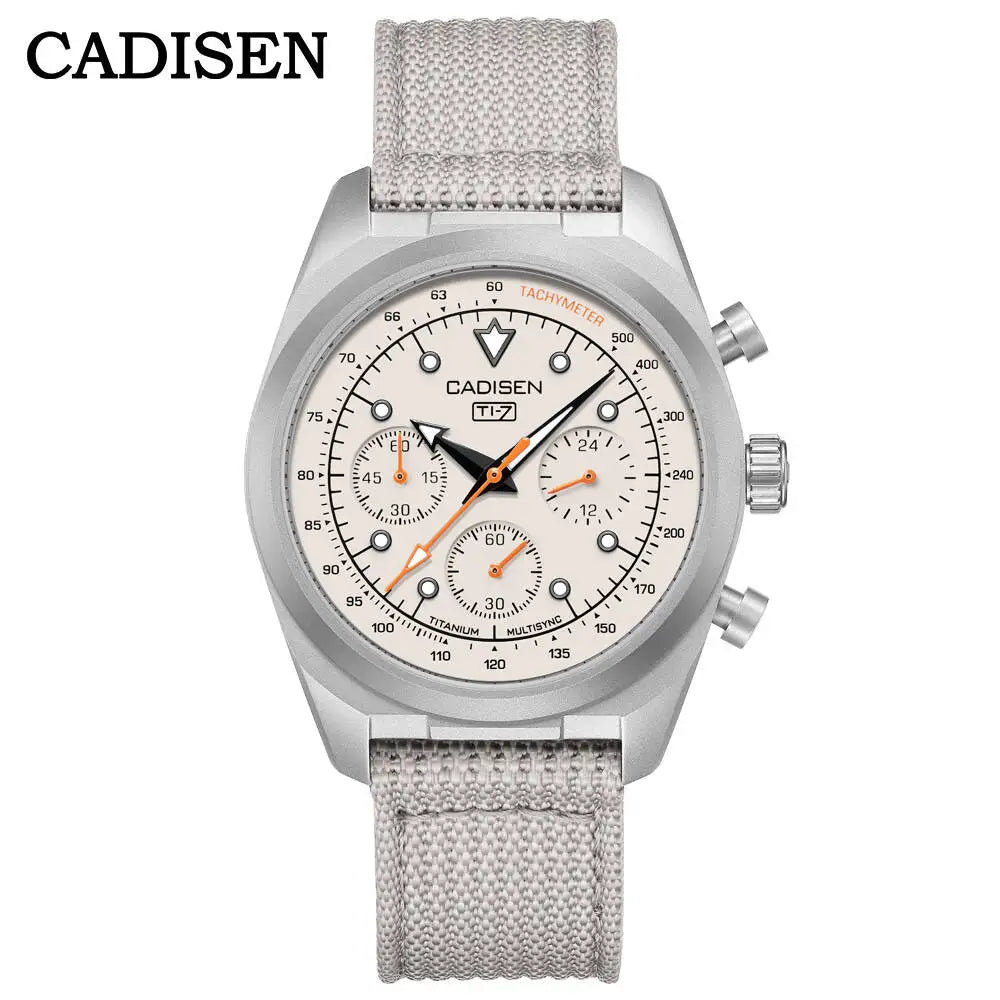 CADISEN Titanium TI-7 MULTISYNC New Moon Mens Watches Canvas