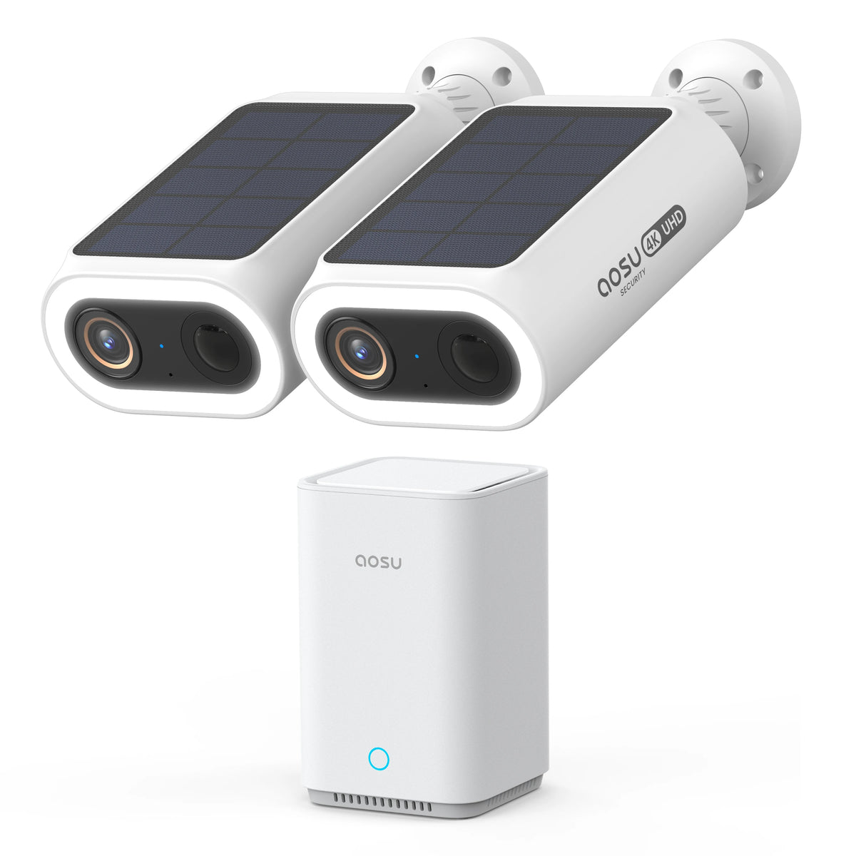 AOSU 4K UHD Solar Camera 2/3/4 pcs Wireless Outdoor 100% Wire-free Security Camera 5000mAh 8MP Wifi Camera AI Detection CCTV Cam