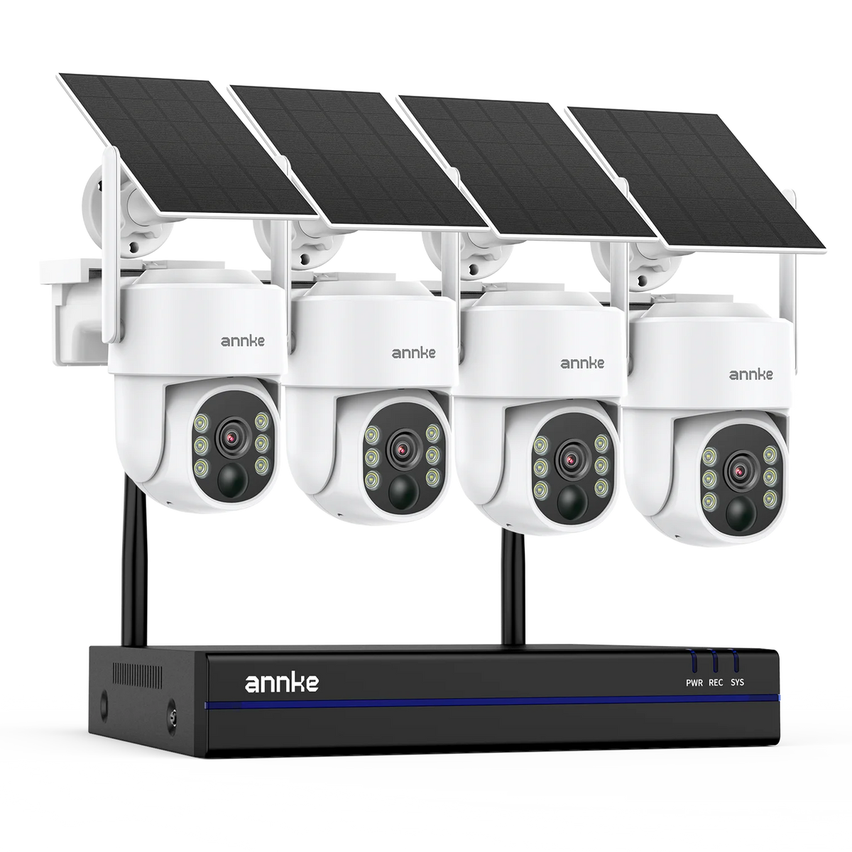 ANNKE 4MP Wireless Surveillance System 16CH NVR WiFi Surveillance Camera Kit Audio Battery Solar Surveillance Cameras Outdoor