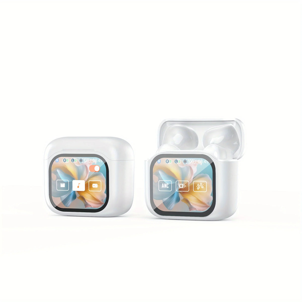 Wireless Headphones with LCD Color Screen ANC Noise Cancellation Ultra-Long Battery