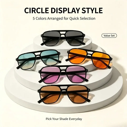 10 Pairs of Multi-color Sunglasses Sets of Different Versions,