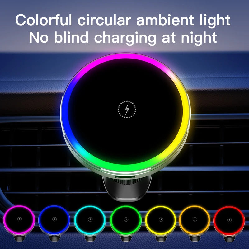 Fan Cooling Car Magnetic Bracket Wireless Charger QI1 Wireless Fast Charging Suitable for iPhone 12-17 Series Car Vent Installation Car Phone Holder