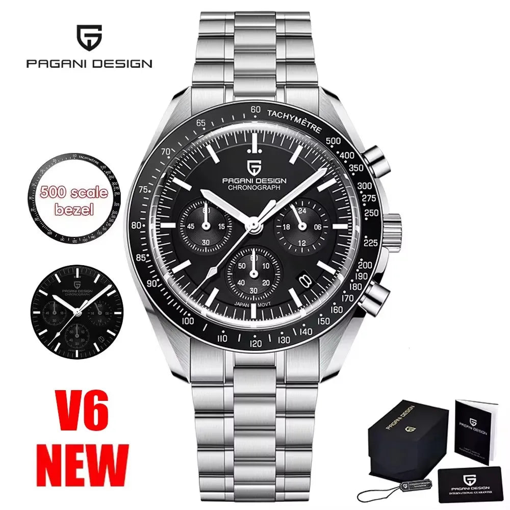 2026 New PAGANI DESIGN Moon Men's Watches Gold Luxury Quartz Watch For Men Speed Sports Chronograph Waterproof