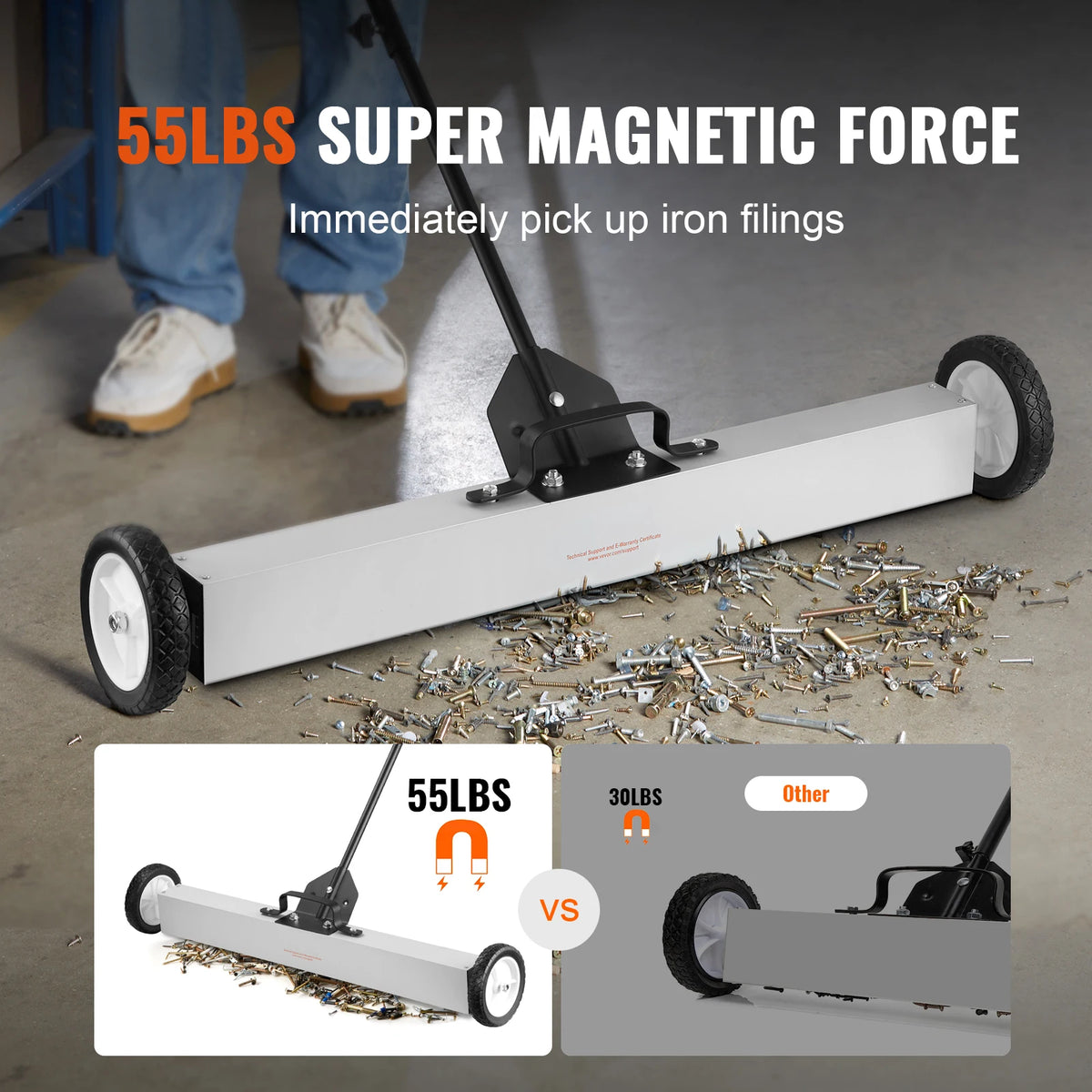 SucceBuy Rolling Magnetic Sweeper with Wheels