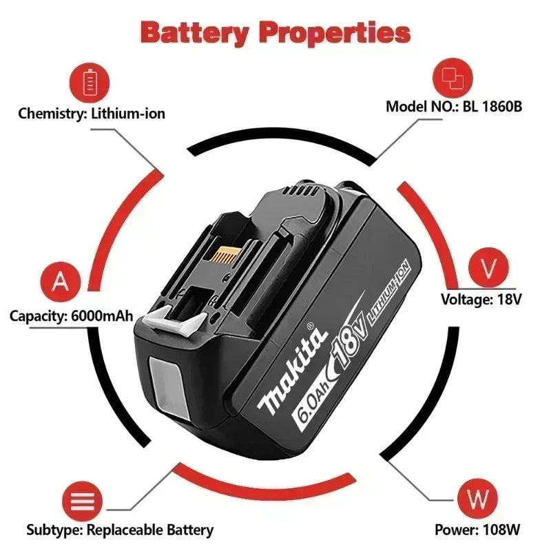Genuine 6AH makita BL1860 6ah Battery Power Tools
