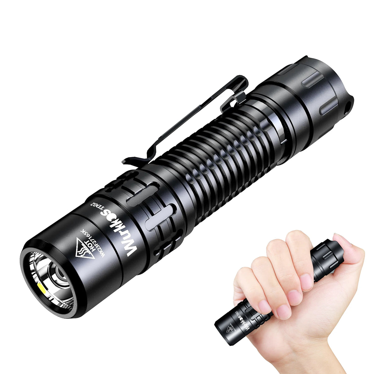 Wurkkos TD02 Compact IPX8 Waterproof Tactical Flashlight 2000LM Rechargable Torch with 6 Modes High-quality LED