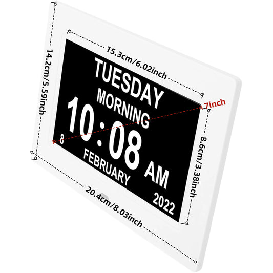 Dementia Clocks for Seniors, Digital Clock with Day and Date | Large Font, Multiple Alarm Clocks, Multiple Interface Displays, Automatic Dimming, Remote Control