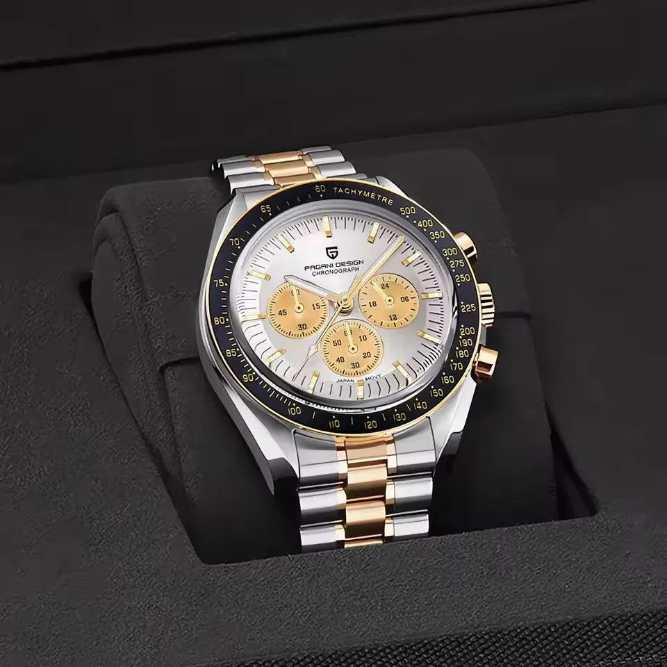 2026 New PAGANI DESIGN Moon Men's Watches Gold Luxury Quartz Watch For Men Speed Sports Chronograph Waterproof