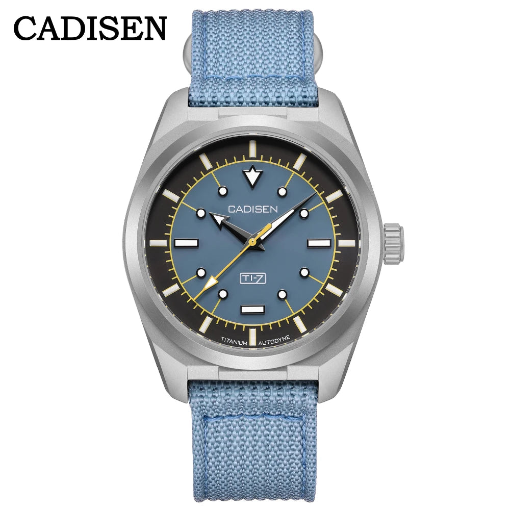 CADISEN TI-7 Autodyne Titanium Automatic Mechanical Watch Man Canvas Wristwatch
