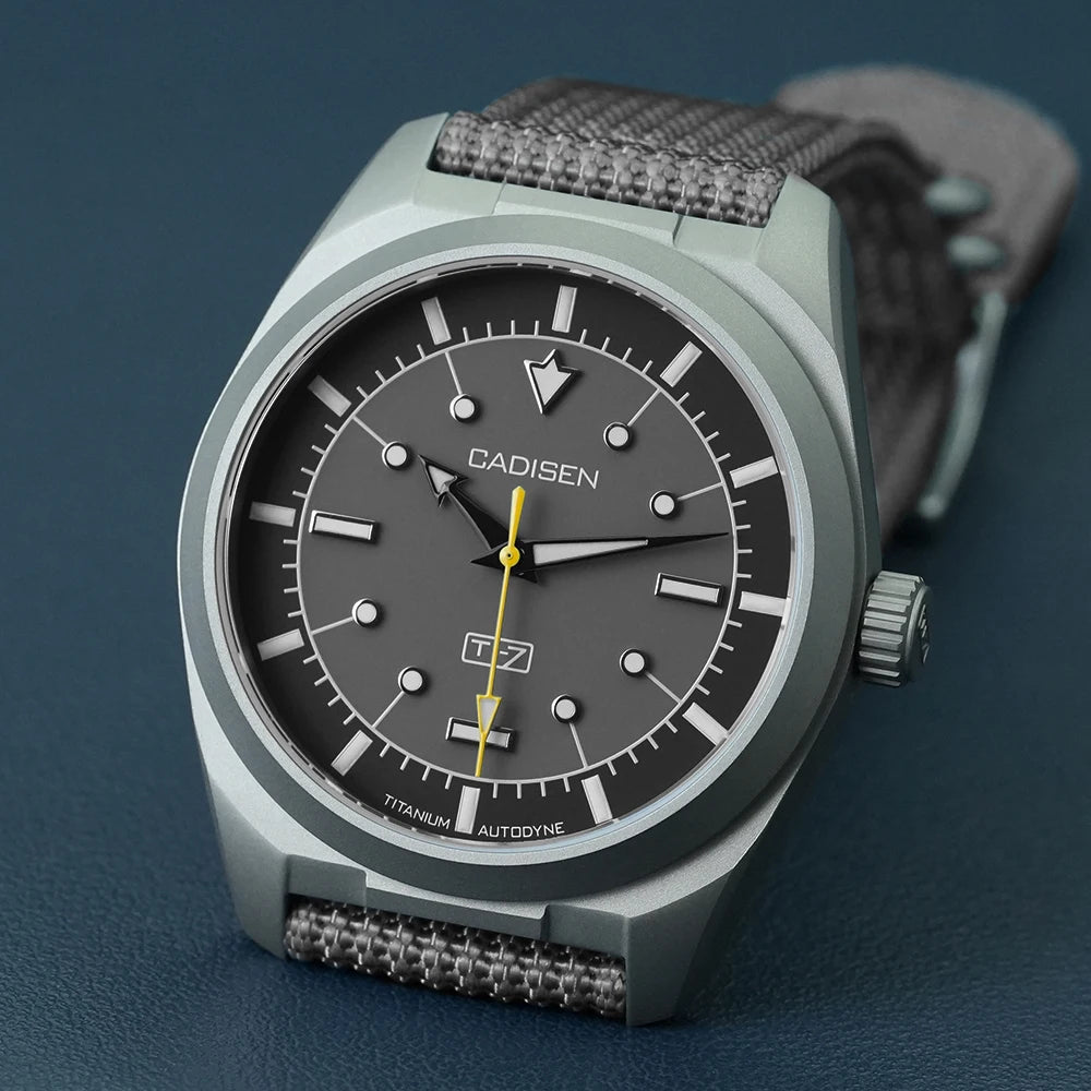CADISEN TI-7 Autodyne Titanium Automatic Mechanical Watch Man Canvas Wristwatch