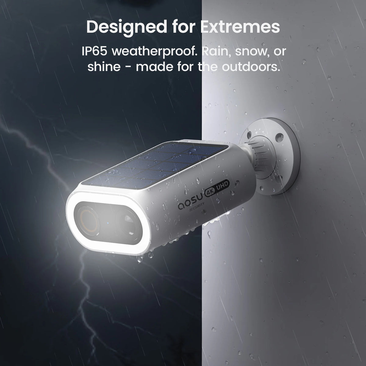 AOSU 4K UHD Solar Camera 2/3/4 pcs Wireless Outdoor 100% Wire-free Security Camera 5000mAh 8MP Wifi Camera AI Detection CCTV Cam