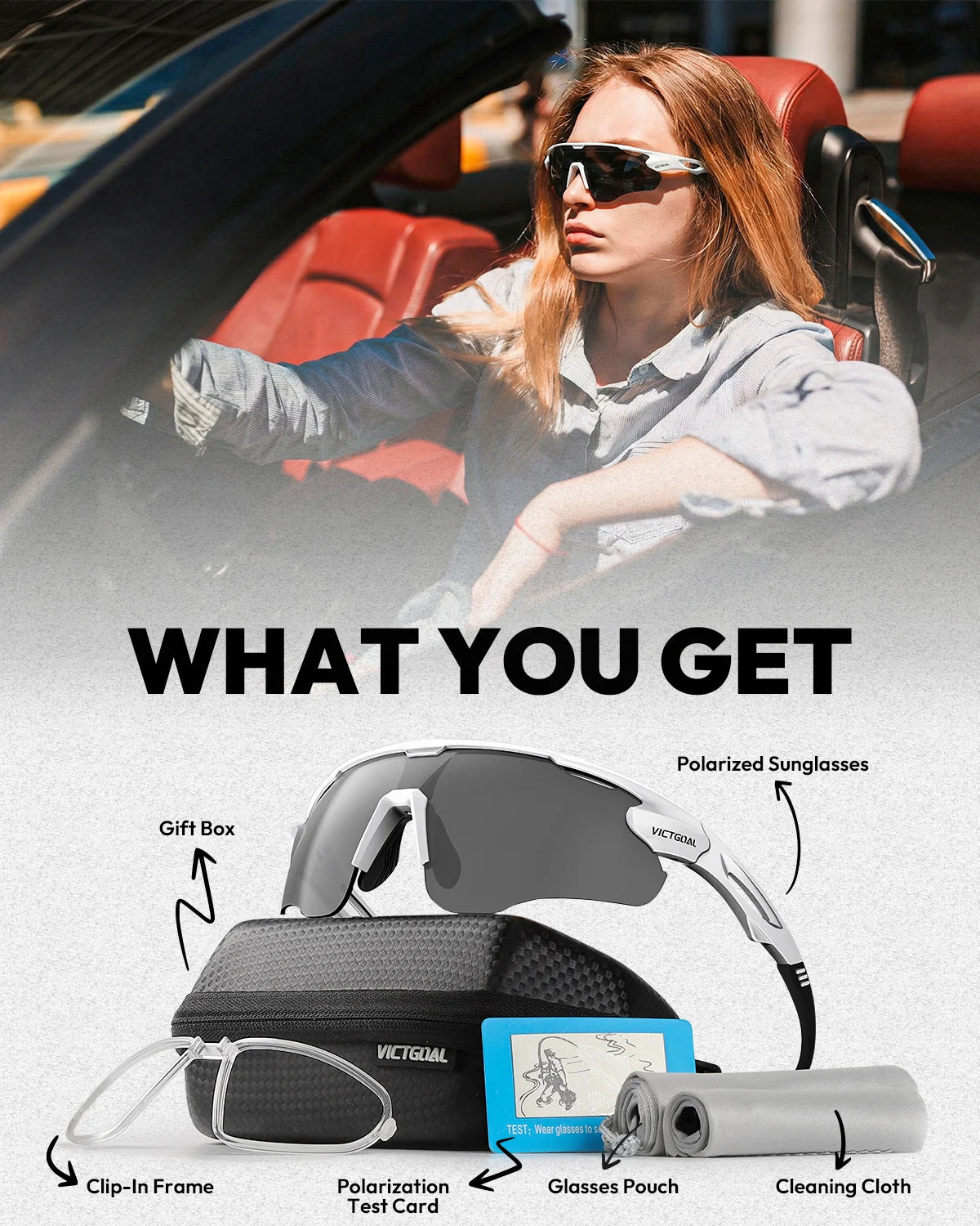 Cycling Polarized Sunglasses for Men Women Adults UV400