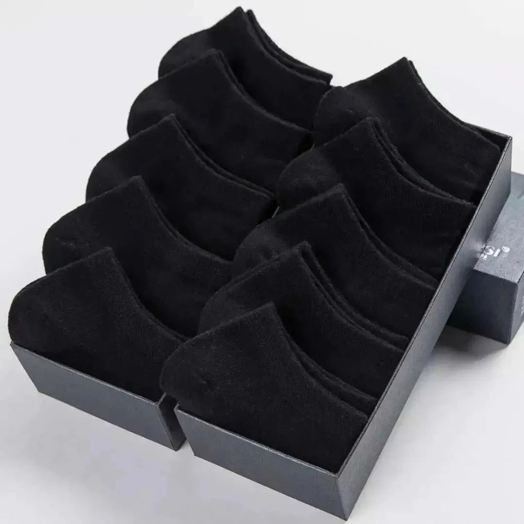 10pairs / Low Black And White Gray Cotton Socks Men's Socks