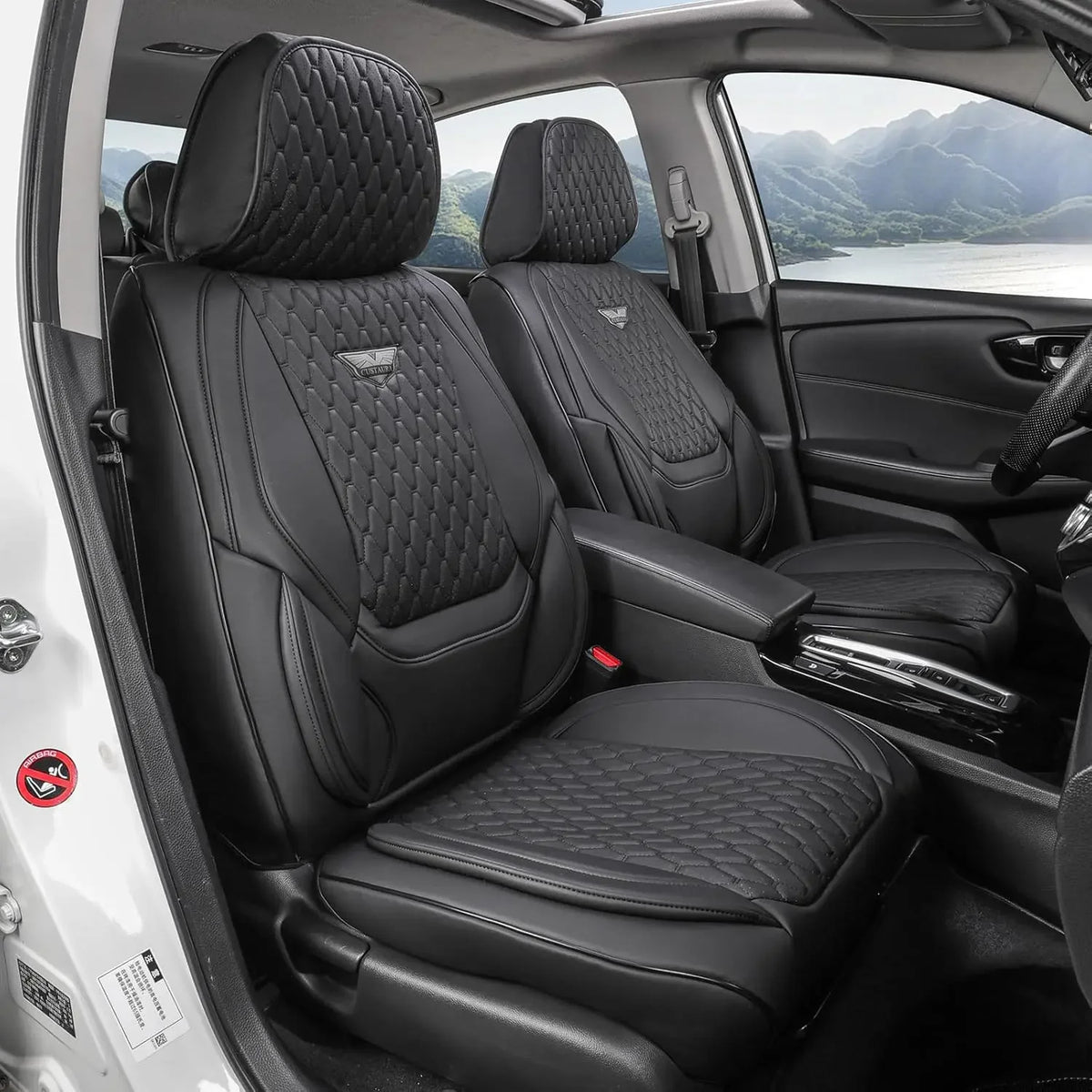 EKR Universal Car Seat Covers Full Set Waterproof Leather Auto Seat Protection All-Season Universal Fit Most Car Sedan SUV