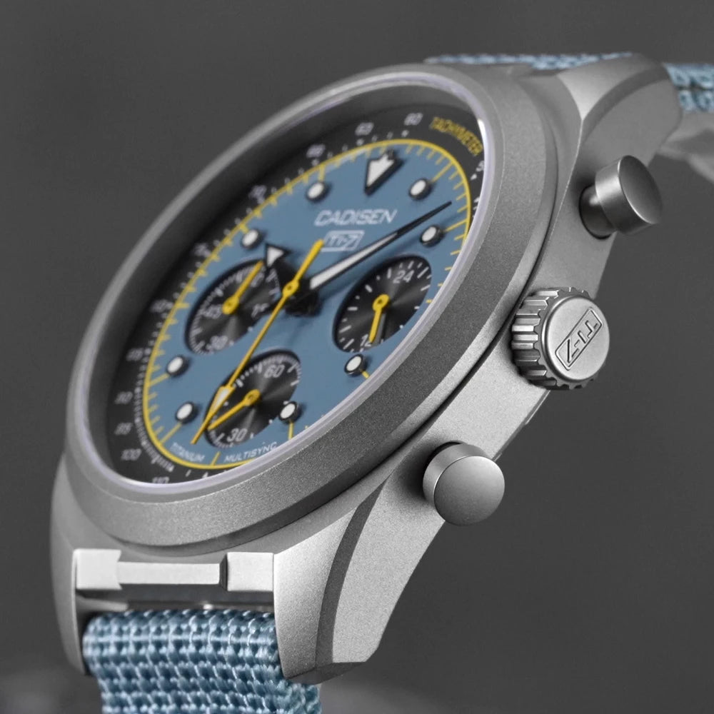 CADISEN Titanium TI-7 MULTISYNC New Moon Mens Watches Canvas