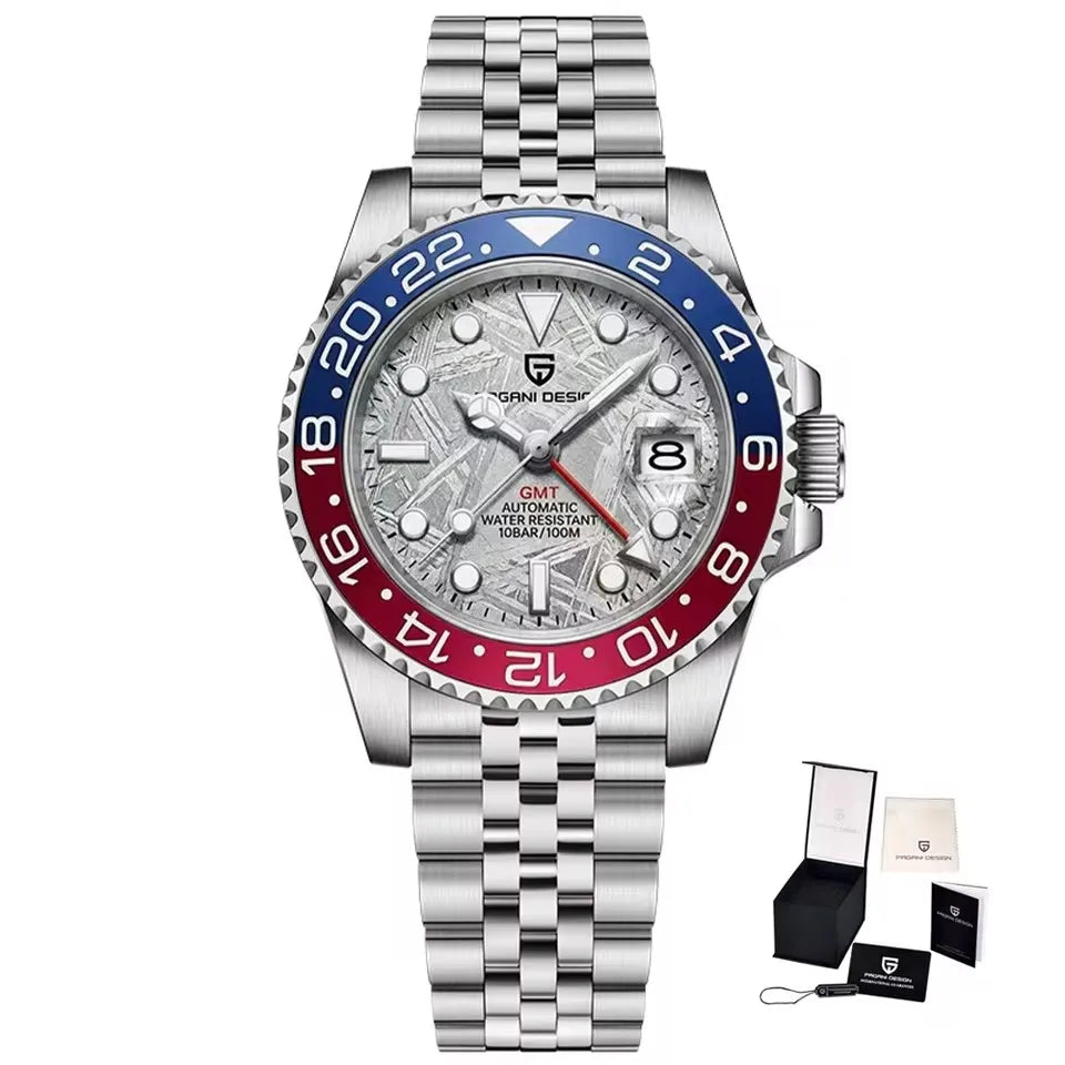 PAGANI DESIGN 2026 GMT Watches Dark Dial Men Luxury Sapphire Luminous Automatic Mechanical Watch