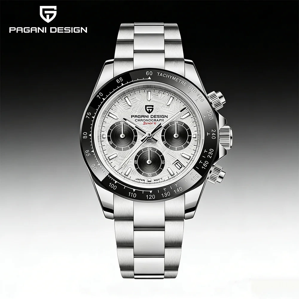 Pagani Design Top Brand Men's Sports Multifunctional Quartz Watch Sapphire Stainless Steel Waterproof Chronograph