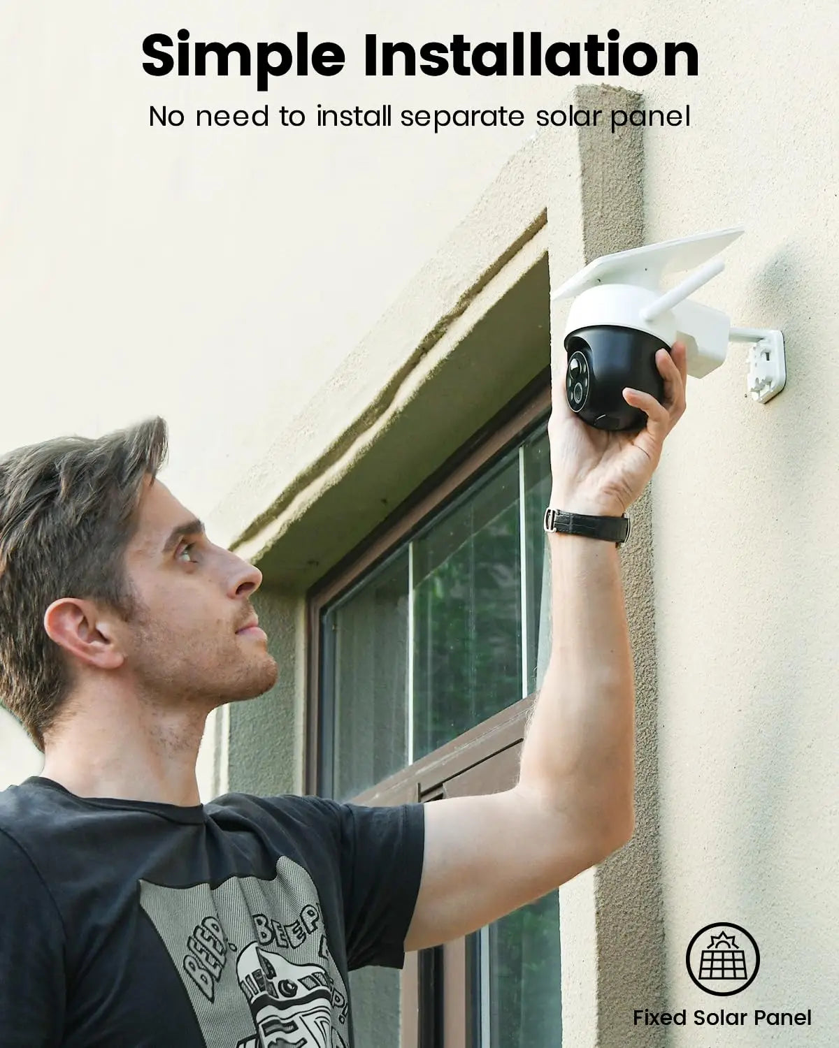 Renewed AOSU 2/4/6/8pcs 3MP Solar Camera 5000mAh Battery Two-way Audio Security Camera Wireless Solar Panel PTZ CCTV Camera