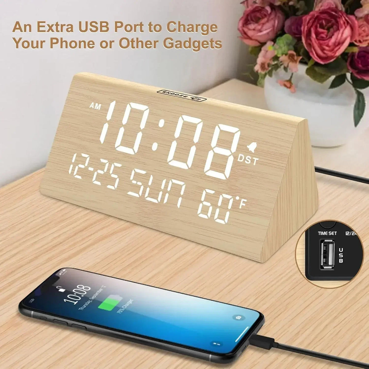 DreamSky Digital Alarm Clock for Bedroom