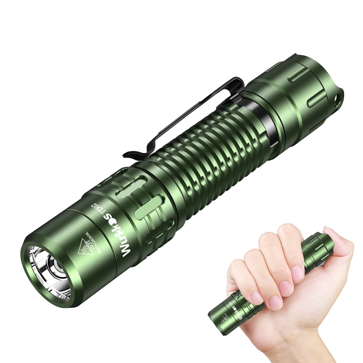 Wurkkos TD02 Compact IPX8 Waterproof Tactical Flashlight 2000LM Rechargable Torch with 6 Modes High-quality LED