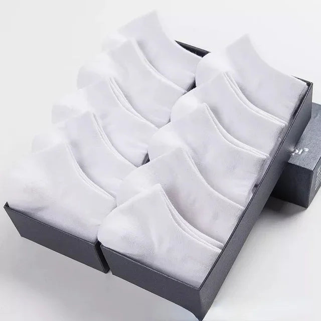 10pairs / Low Black And White Gray Cotton Socks Men's Socks