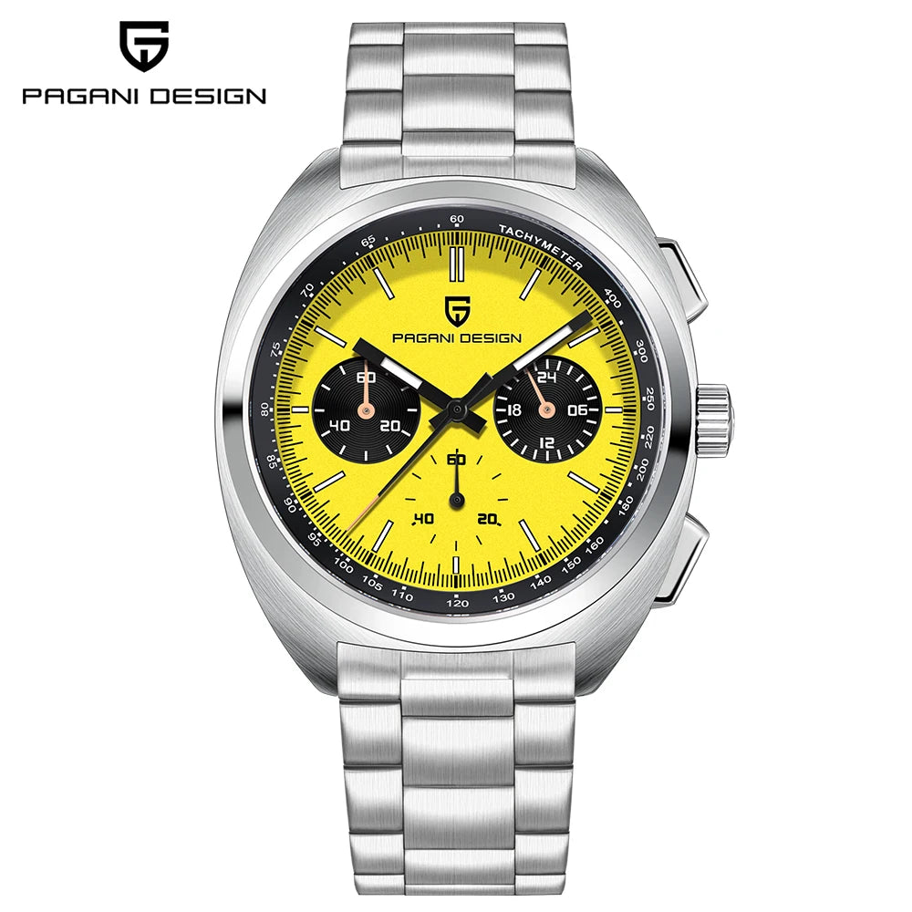 2026 Retro Luxury Men's Quartz Watches PAGANI DESIGN Sports Chronograph VK63 Watch For Men AR Sapphire Waterproof Leather Clock