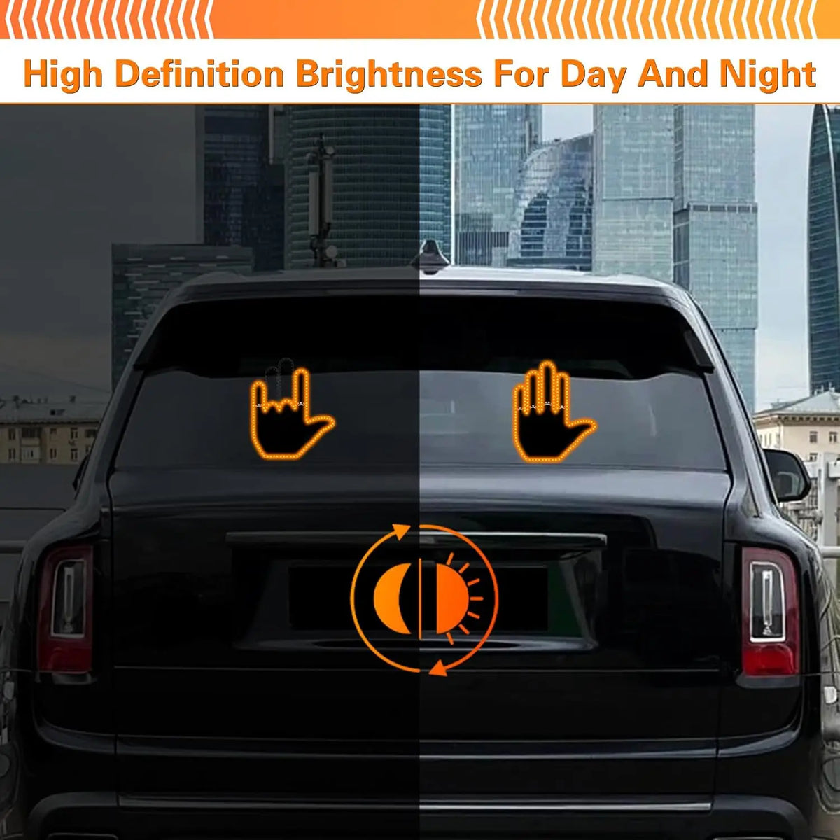 Finger Gesture Light, Funny Led Hand Sign with Remote, Glowgesture for Car Truck