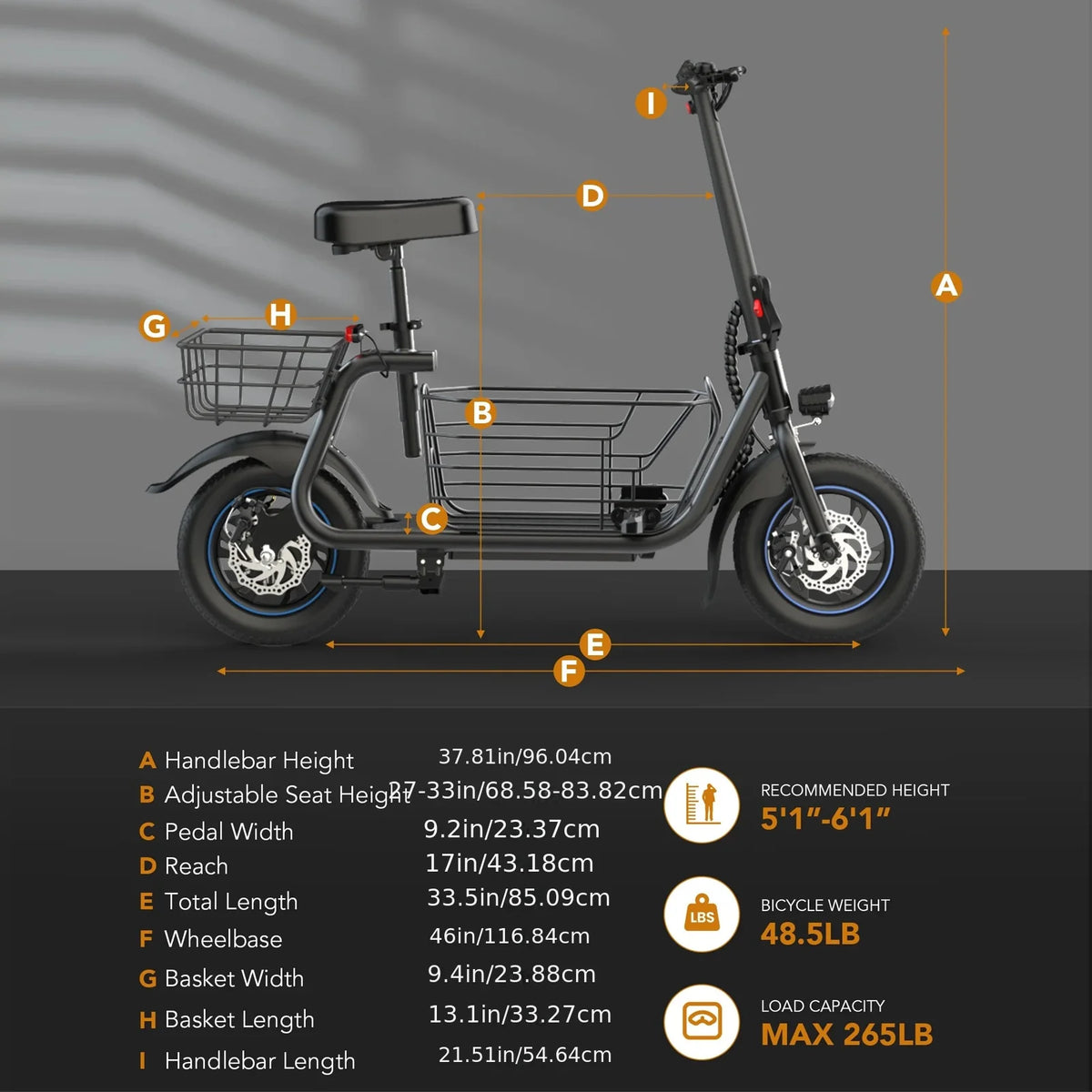 Gyroor Electric Scooter with Basket for Pet, 3 Riding Modes Foldable Electric Scooter for Adults - up to 20 Miles 18.6MPH