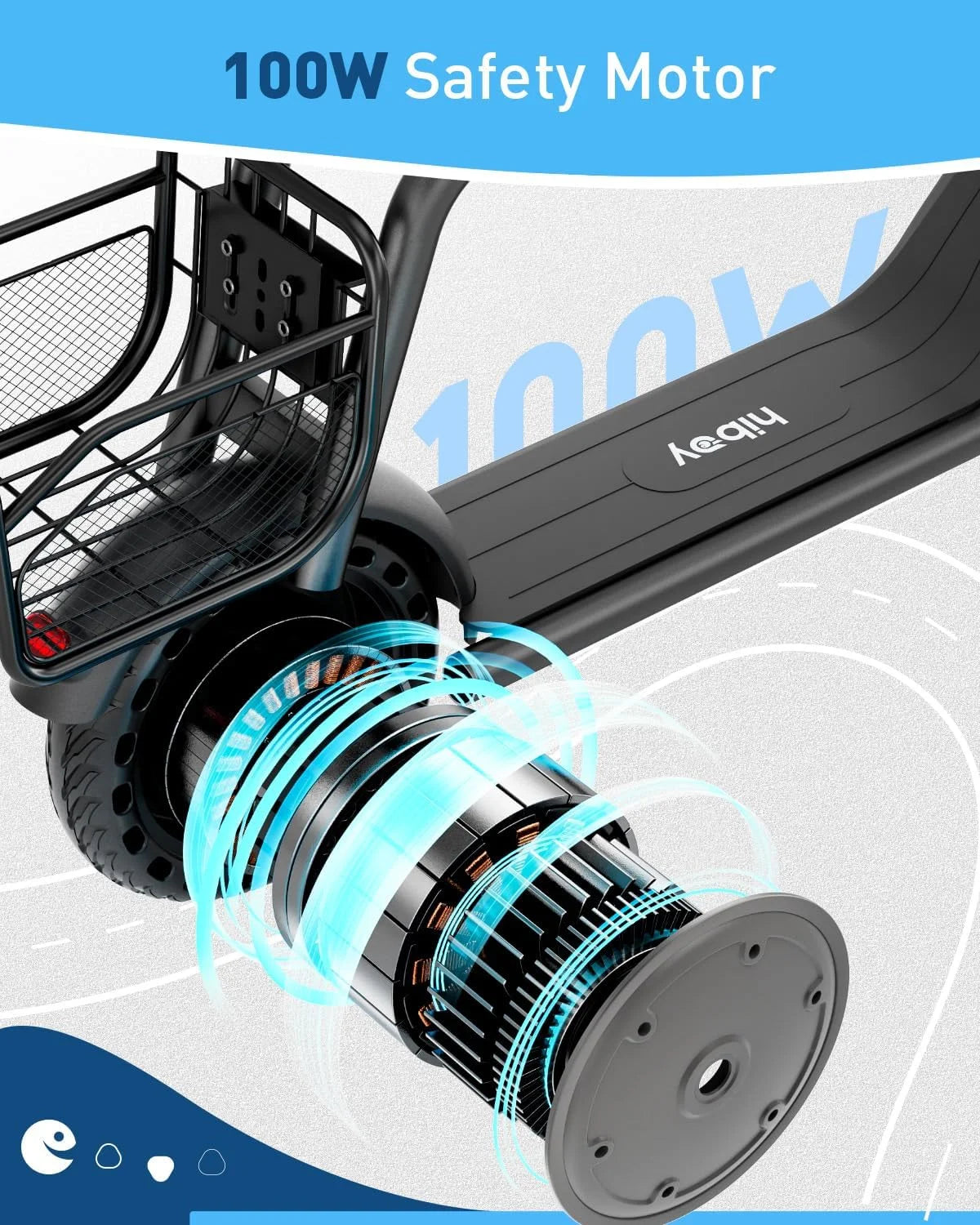 Hiboy Q2 Lite Electric Scooter for Kids with Seat, 9.3MPH Max Speed, 3 Adjustable Speeds, 100W Brushless Motor, LED Lights, Solid Tires Scooter for Boys Girls Ages 4-10