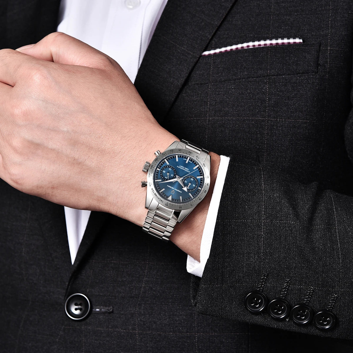 PAGANI DESIGN 2026 New Retro Blue Mens Watches Moon Quartz Watch For Men