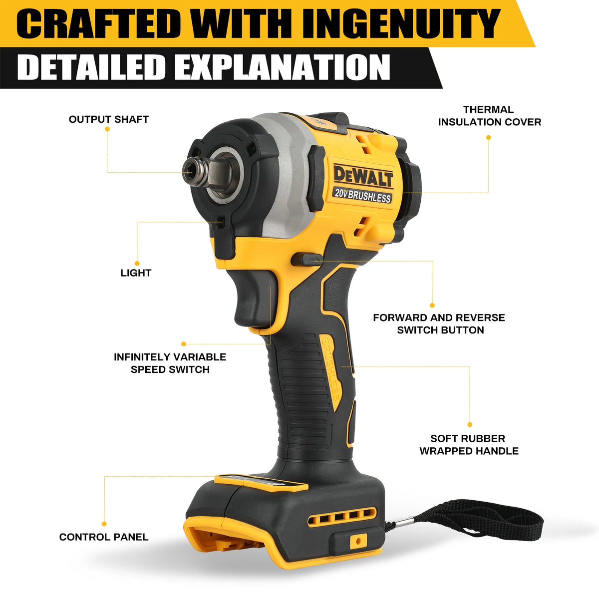 DeWalt DCF850 20V Brushless Impact Driver, 1/4" Hex