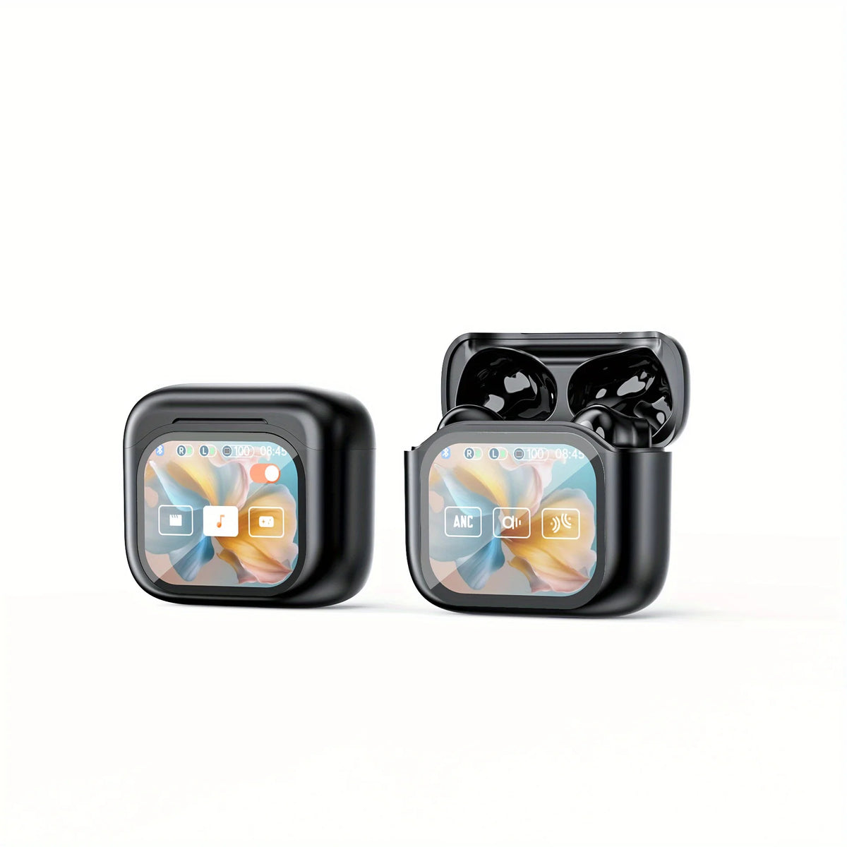 Wireless Headphones with LCD Color Screen ANC Noise Cancellation Ultra-Long Battery