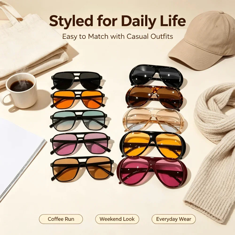 10 Pairs of Multi-color Sunglasses Sets of Different Versions,