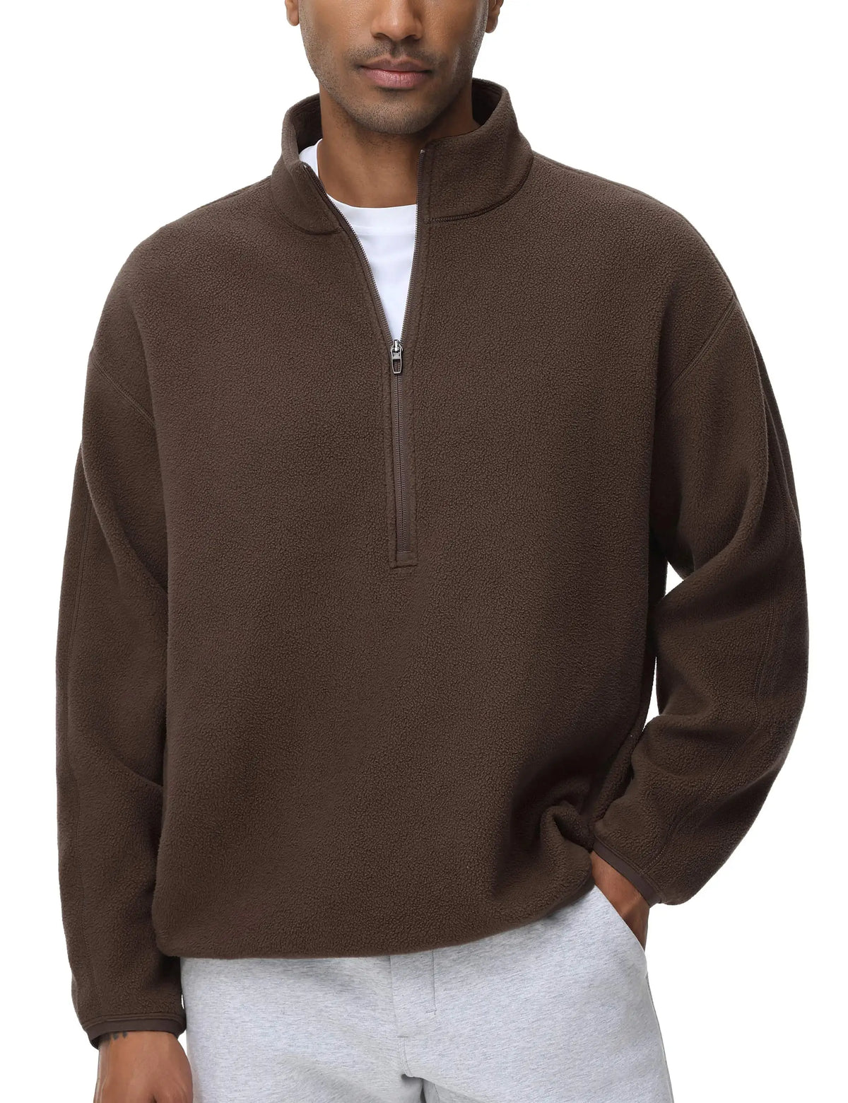 THE GYM PEOPLE Men's Half Zip Oversized Fleece Pullover