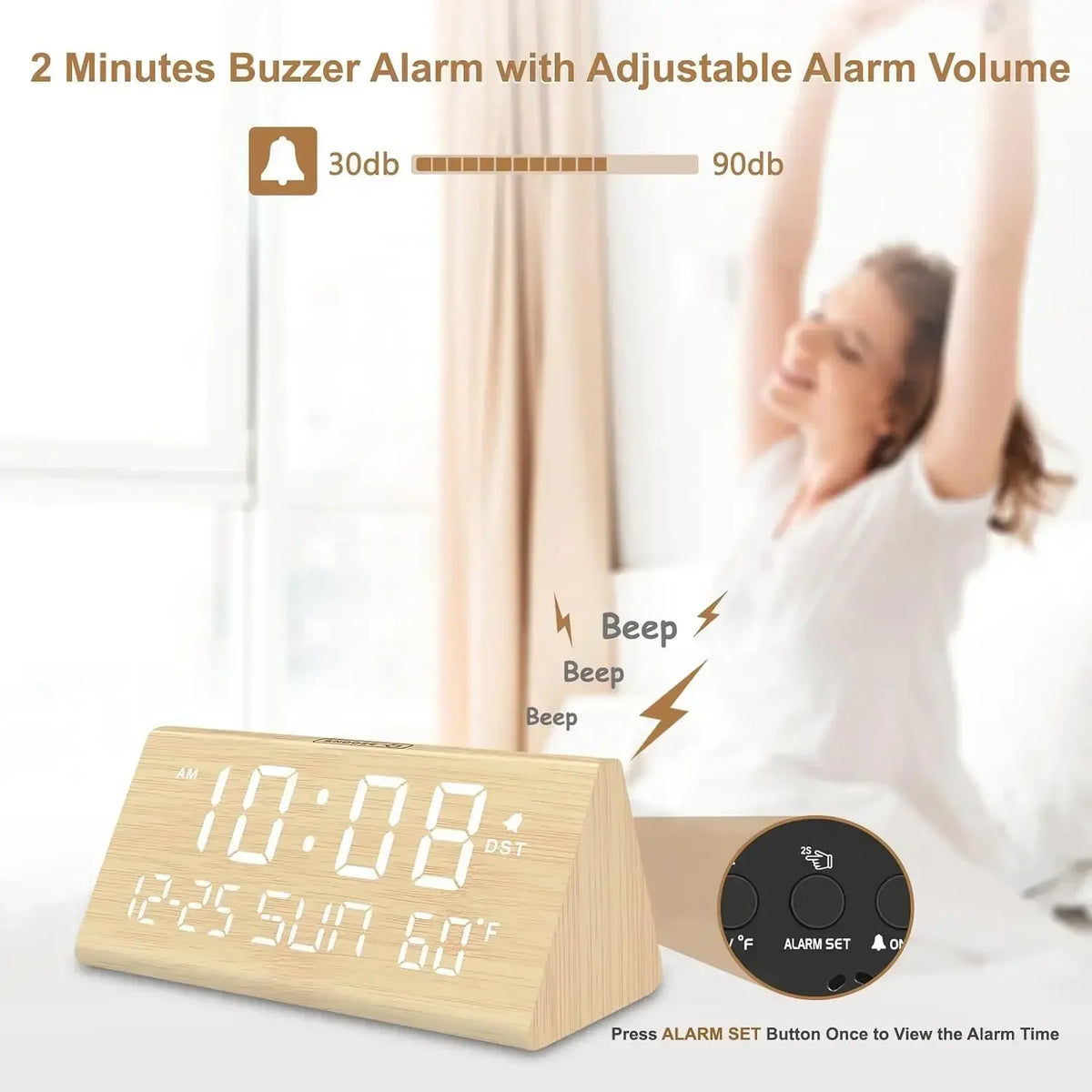DreamSky Digital Alarm Clock for Bedroom