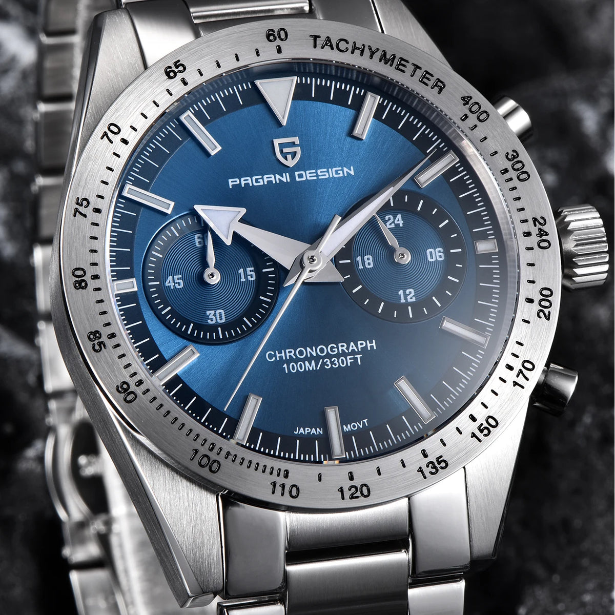 PAGANI DESIGN 2026 New Retro Blue Mens Watches Moon Quartz Watch For Men
