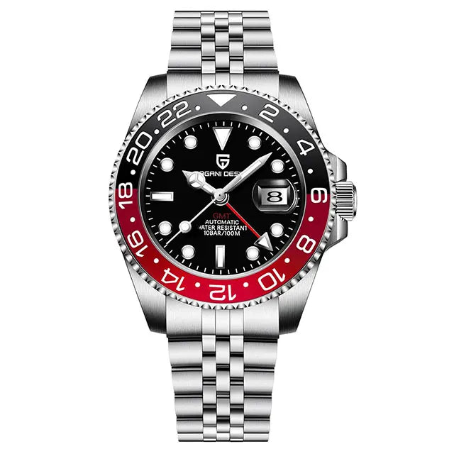 PAGANI DESIGN New GMT Men Watch Top Brand 40mm Mechanical Watch Sapphire Glass 100M Waterproof Automatic Wristwatch