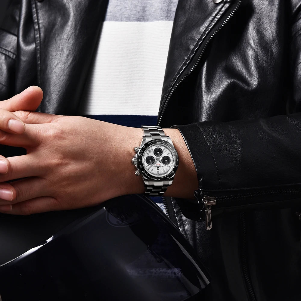 Pagani Design Top Brand Men's Sports Multifunctional Quartz Watch Sapphire Stainless Steel Waterproof Chronograph
