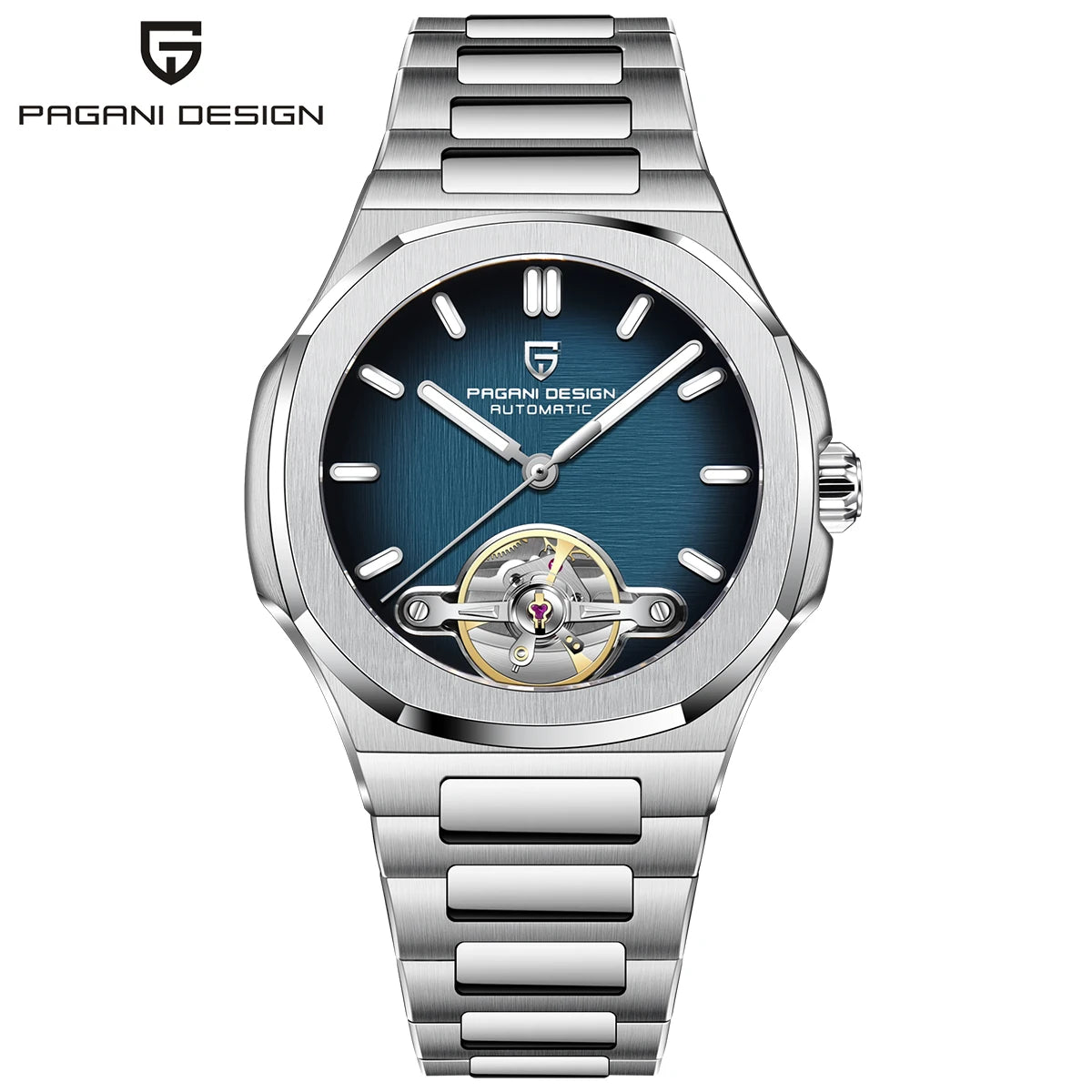 PAGANI DESIGN 2026 Men's Watch Skeleton Luxury Gold Automatic Watch For Men New Stainless Steel Business Mechanical Wristwatch