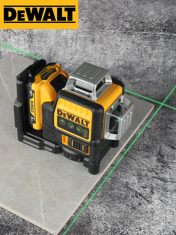 DEWALT DW089LG 12V MAX Green 3x360 Line Laser Level, 3 Sides 360° Horizontal and Vertical Beams with Self-Leveling for Indoor Outdoor