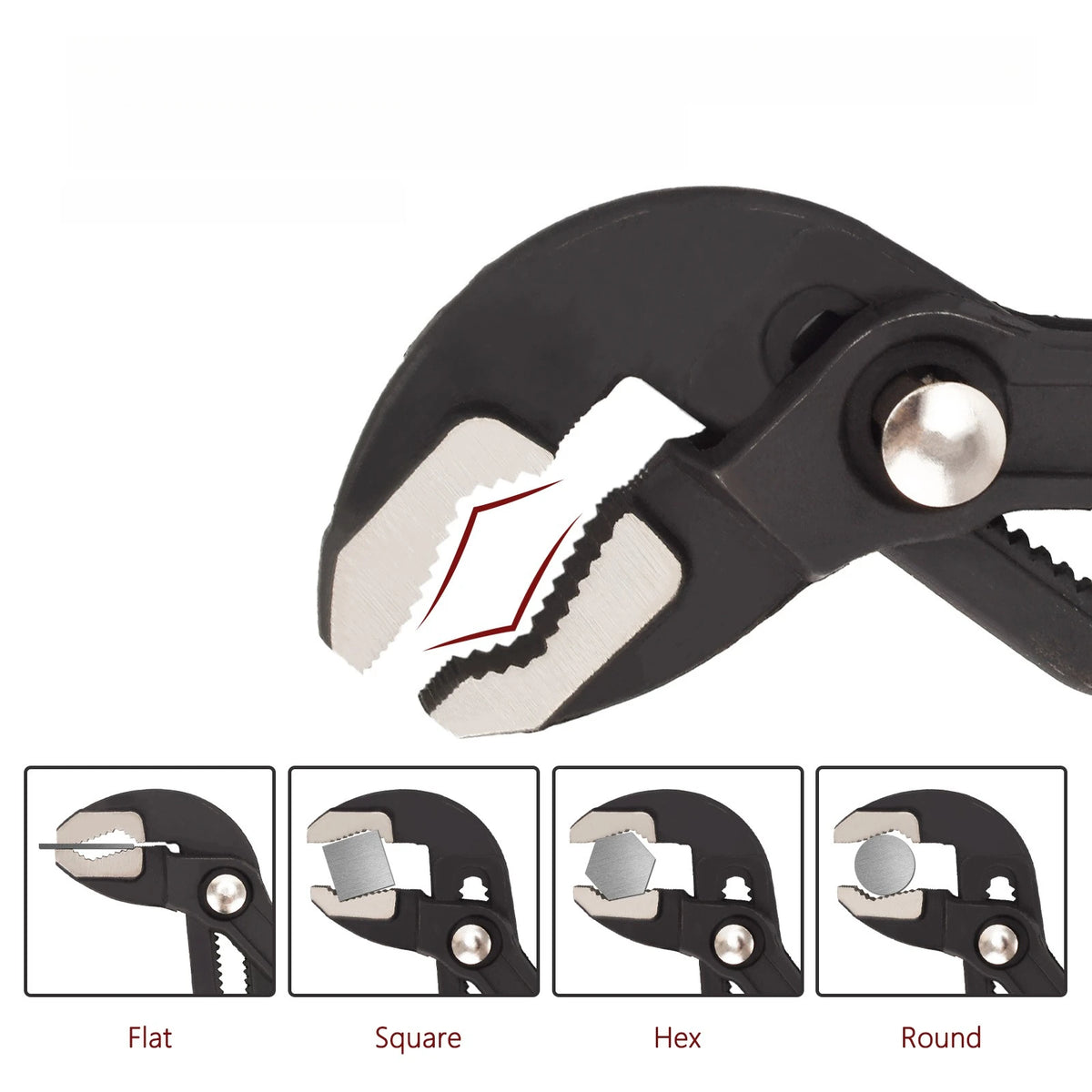 3Pcs Quick Auto‑Adjust Water Pump Pliers Multifunctional Large Opening Universal Wrench Household Faucet Repair Hand Tool