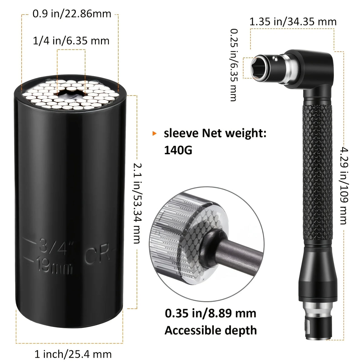 31 Pieces of Flexible Drill Bit Extension Kit, including 1/4 3/8 1/2 inch Hexagonal Socket Adapter, Flexible Magnetic Drill Bit Extender,