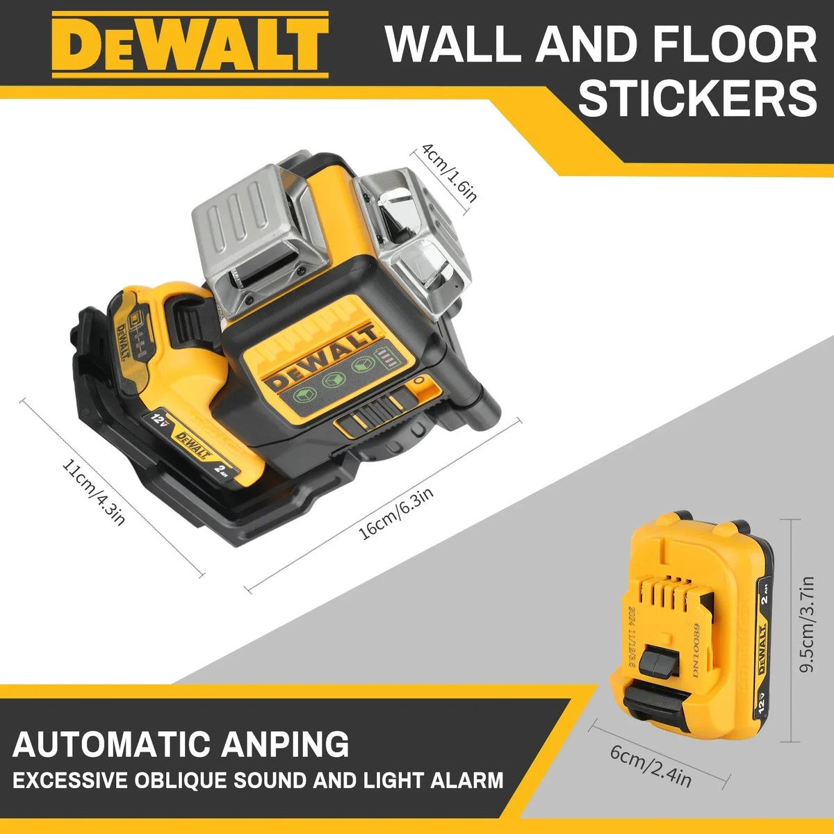 DEWALT 12V MAX Green Beam 3x360 Self-Leveling Laser Level DW089LG, Full Room Layout with Magnetic Bracket