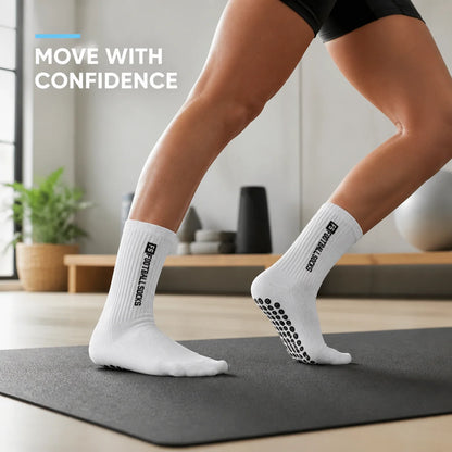 4 Pairs Professional Grip Socks High-Performance Silicone Dots Non-Slip Athletic Crew Socks